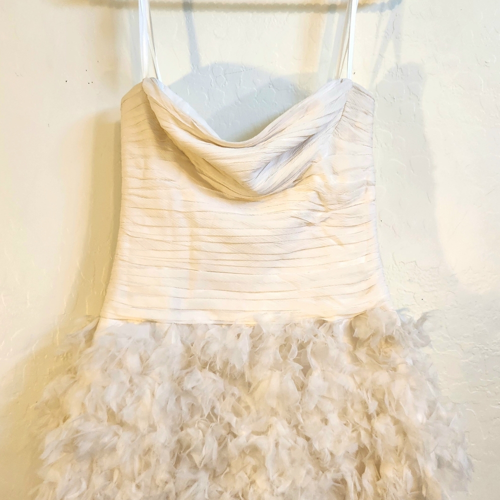 BCBGMaxAzria Ivory Feathered "Wedding" Dress